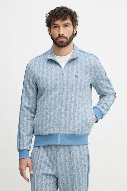Олимпийка на молнии с узором Lacoste, синий