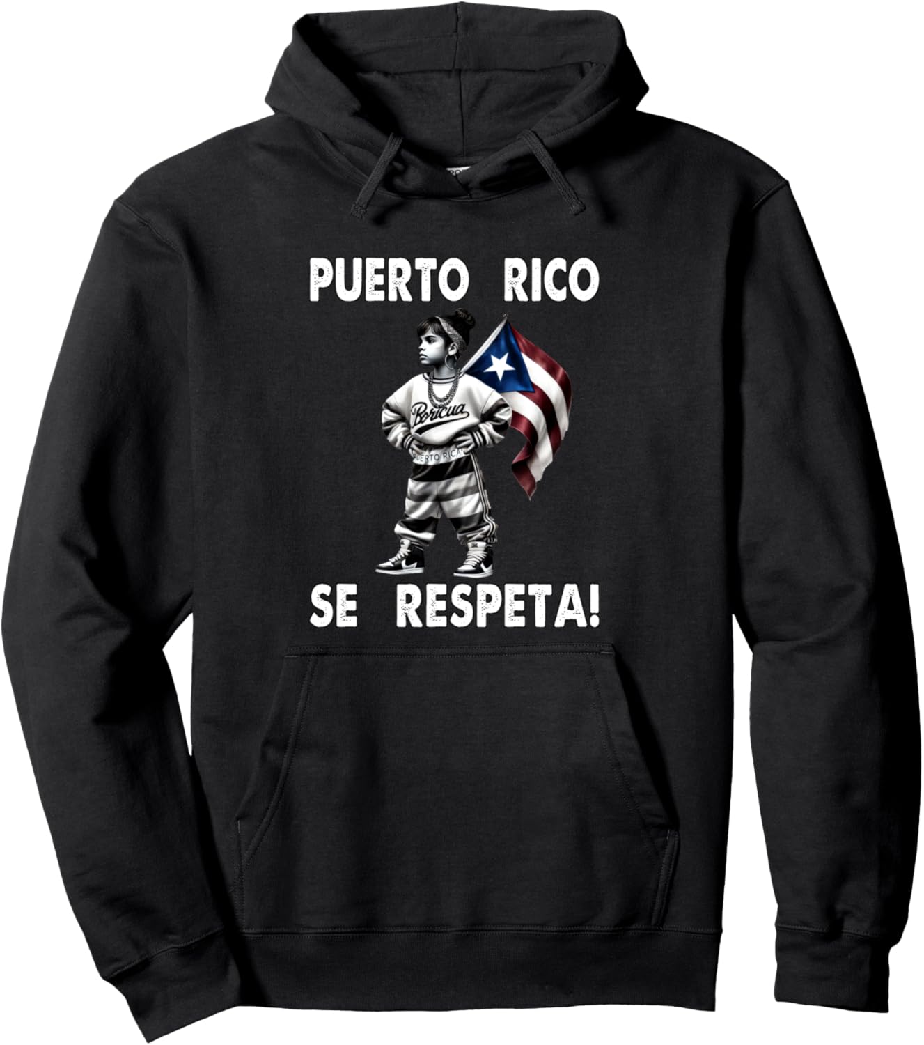 

Худи с надписью «Puerto Rico Se Rezpeta Boricua Flag Young Princess Protest Hoodie» Puerto Rico Se Respeta Collection, More Here, черный