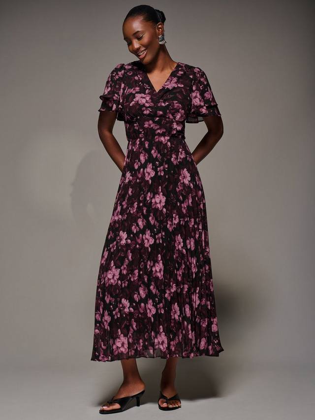 

Платье из шифона с цветочным принтом и рюшами Jolie Moi, Purple Floral