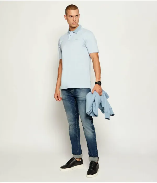 Поло Оксфорд Нью-Йорк relaxed fit Boss Orange, небесно-голубой — фото 2