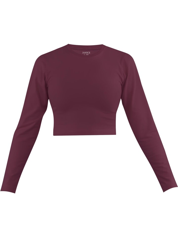 

Лонгслив Janice Damen crop Langarmshirt hochgeschlossen Noia, цвет Burgund