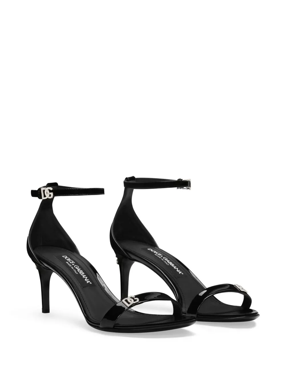 Лакированные босоножки с логотипом DOLCE & GABBANA, черный — фото 2