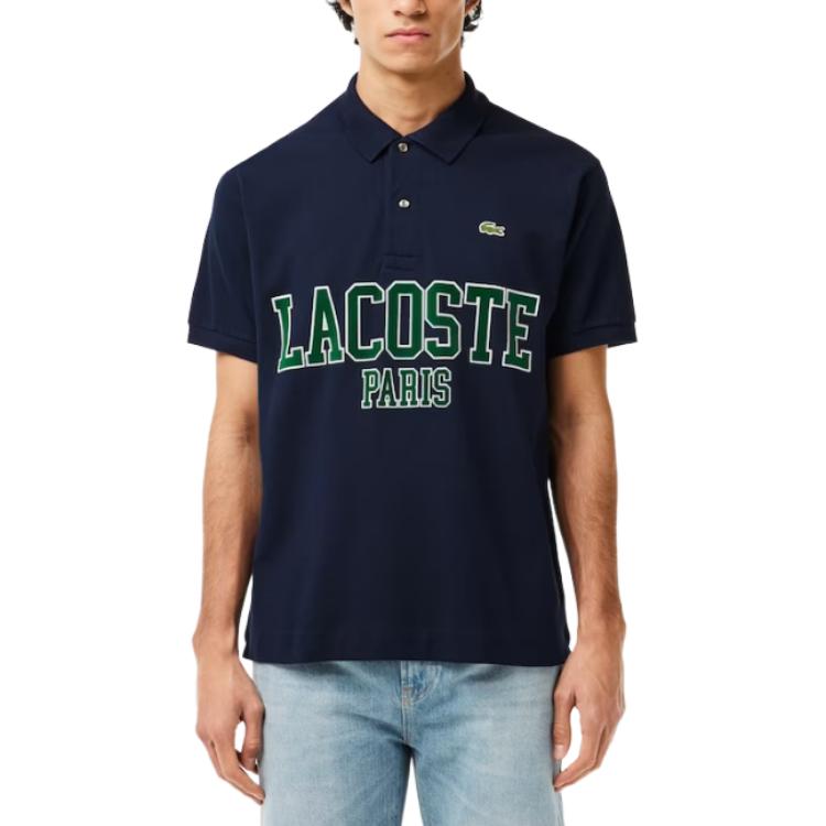 Футболка поло мужская морской синий LACOSTE — фото 3