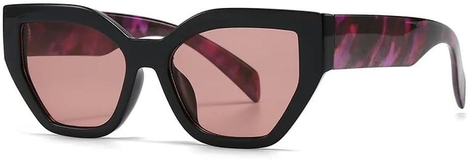 

LVTFCO Модные солнцезащитные очки «кошачий глаз» для женщин в стиле ретро, ​​женские фиолетовые солнцезащитные очки с защитой от УФ-излучения UV400 для мужчин, C5 Black Pink Purple