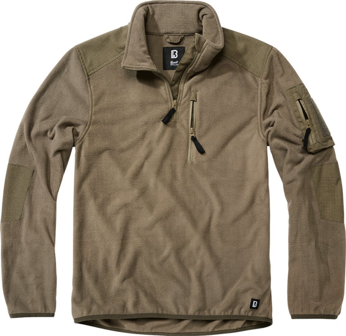 

Свитер Brandit Fleece Ripstop Half Zip Sweater, оливковый