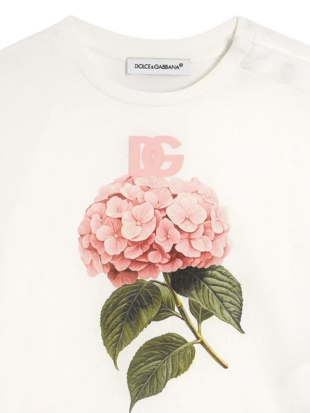 Футболка с цветочным принтом Dolce & Gabbana Kids, белый — фото 3