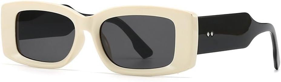 

Модные прямоугольные женские солнцезащитные очки в стиле ретро, ​​конфетные цвета, прозрачный градиент; мужские солнцезащитные очки с широкими дужками и заклепками SKFGNX, Beige Black Gray