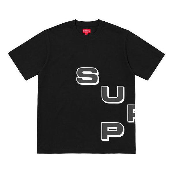 

Футболка fw18 stagger tee black alphabet logo short sleeve Supreme, черный