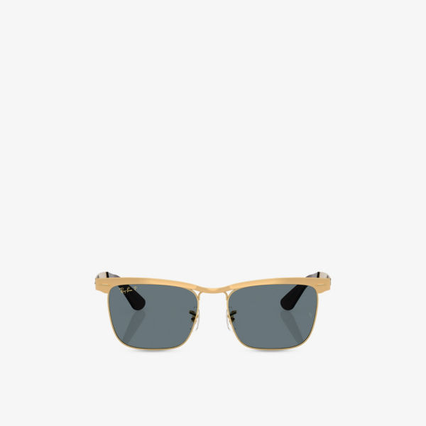 

Rb3875 Wayfarer Deluxe квадратные солнцезащитные очки с металлической оправой Ray-Ban, золотой