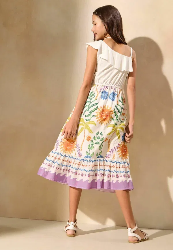 Платье Regular fit 2 in 1 tropical poplin holiday shop dress Lipsy, белый — фото 4