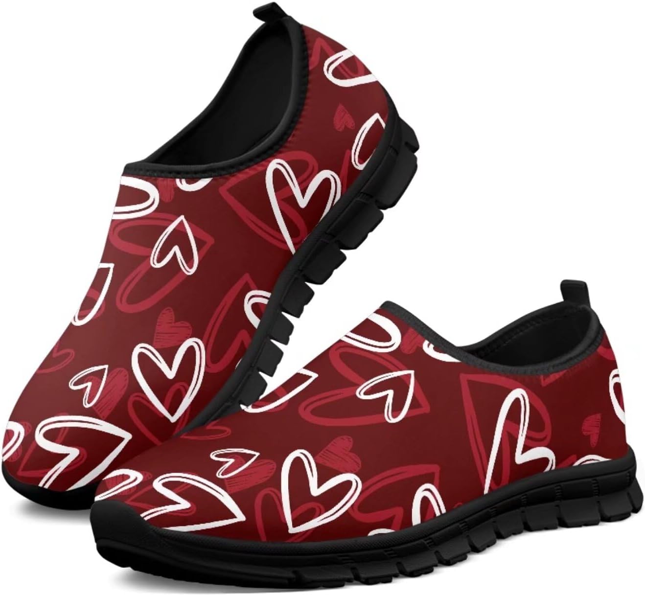 

Мокасины с узором в виде сердечек, розовые, слипоны для мужчин и женщин, повседневная обувь, кроссовки для бега, противоскользящая модная обувь Hsaiyjsp
