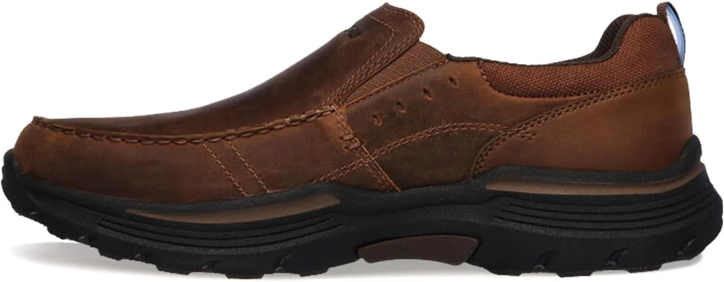 Мужские кожаные мокасины Skechers, Dark Brown — фото 4