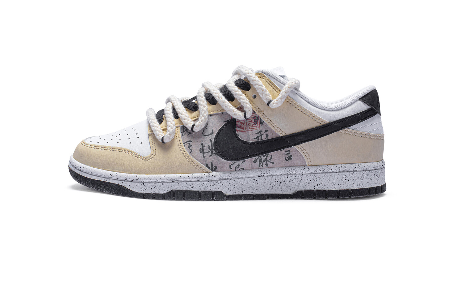 

Кроссовки Nike Dunk Skateboarding Shoes Men Low-top Black/White/Brown, хаки