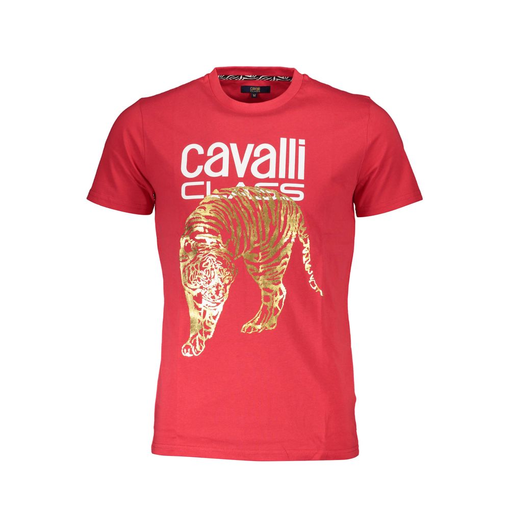 

Красная хлопковая мужская футболка Cavalli Class