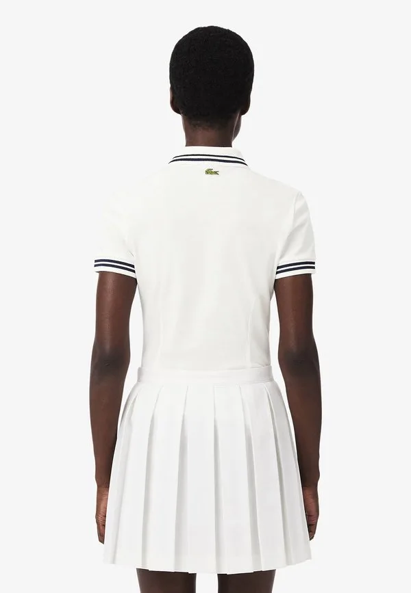 Рубашка поло Lacoste Blanc-V, приталенный крой, белый — фото 3