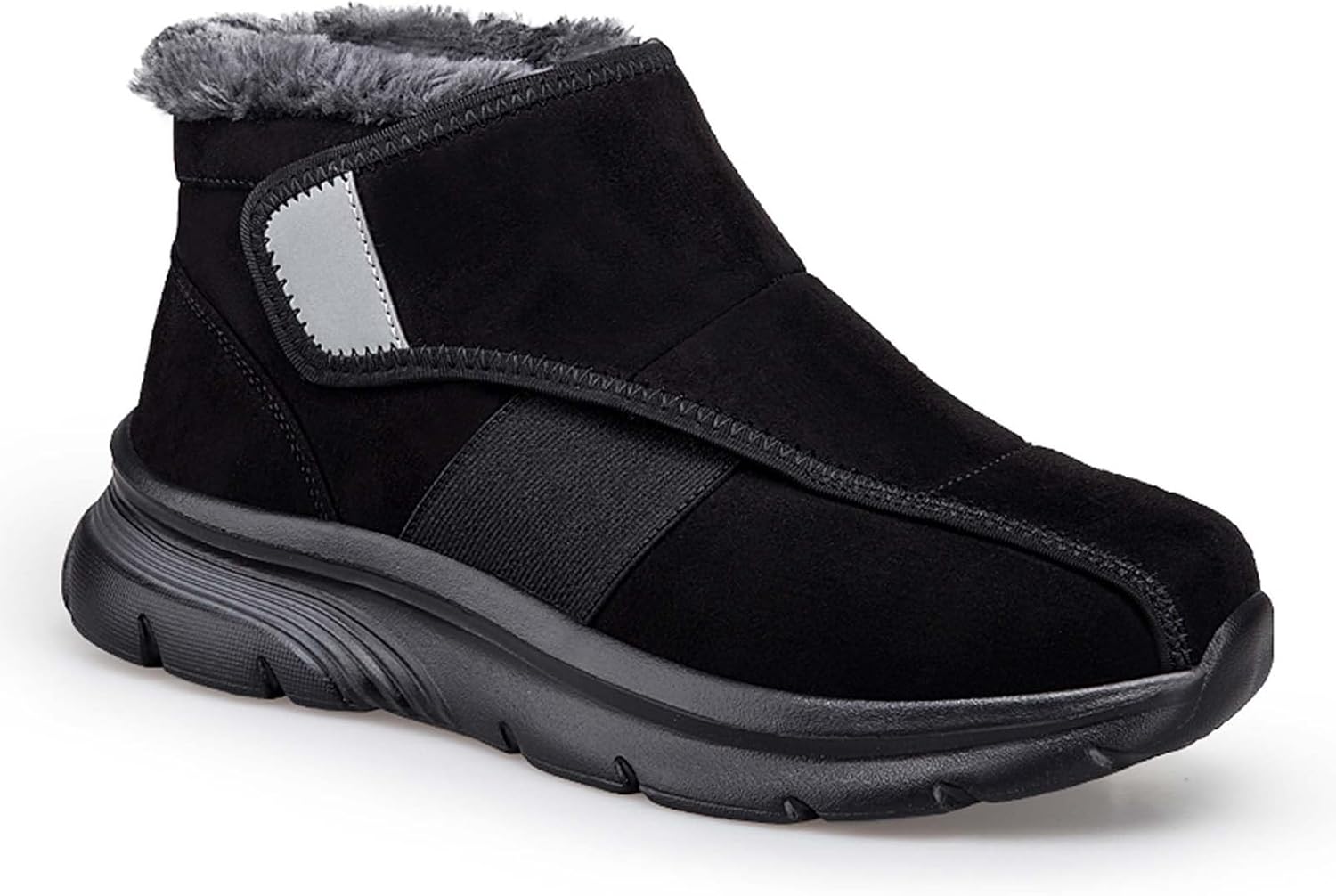 

Зимние снежные ботинки для женщин и мужчин, уличные, с противоскользящей подошвой, теплые и водонепроницаемые, для холодной погоды, хлопковые Generic, черный