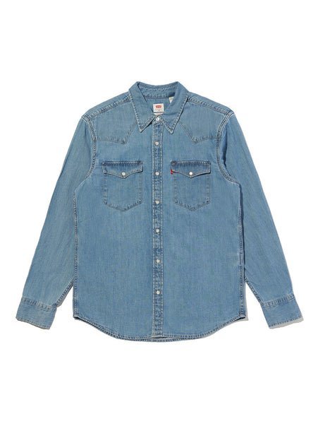 Классическая рубашка в западном стиле Levi's, Medium Indigo - Flat Finish — фото 4