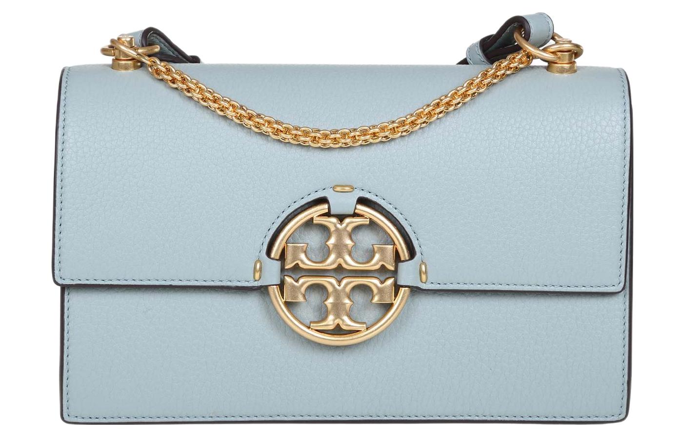 

TORY BURCH Женская сумка через плечо из телячьей кожи светло-голубого цвета