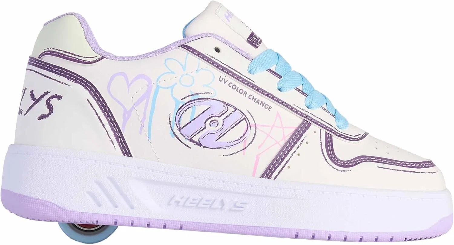 Кроссовки-ролики HEELYS Girls Kama-cc, белый/фиолетовый/голубой/розовый — фото 4