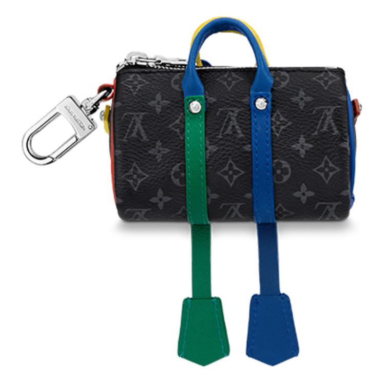 Сумка Keepall из холста с покрытием, кожаной отделкой, украшением и брелоком, аксессуар для сумки, унисекс, разноцветная Louis Vuitton, мультиколор — фото 3