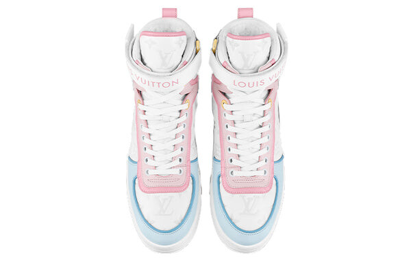 Кроссовки boombox ankle sneakers 'white monogram with pink and blue' Louis Vuitton, белый — фото 4