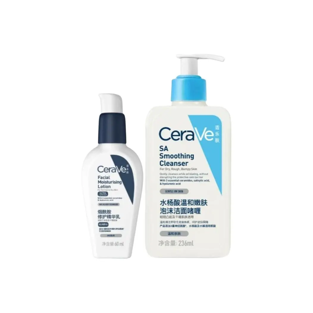 

Набор для ухода за кожей CP Lotion Facial Cleanser с увлажняющим очищением 473мл+60мл CeraVe, Two-Piece Set: Foam Cleanser Gel 236ml+Repairing Serum 60ml