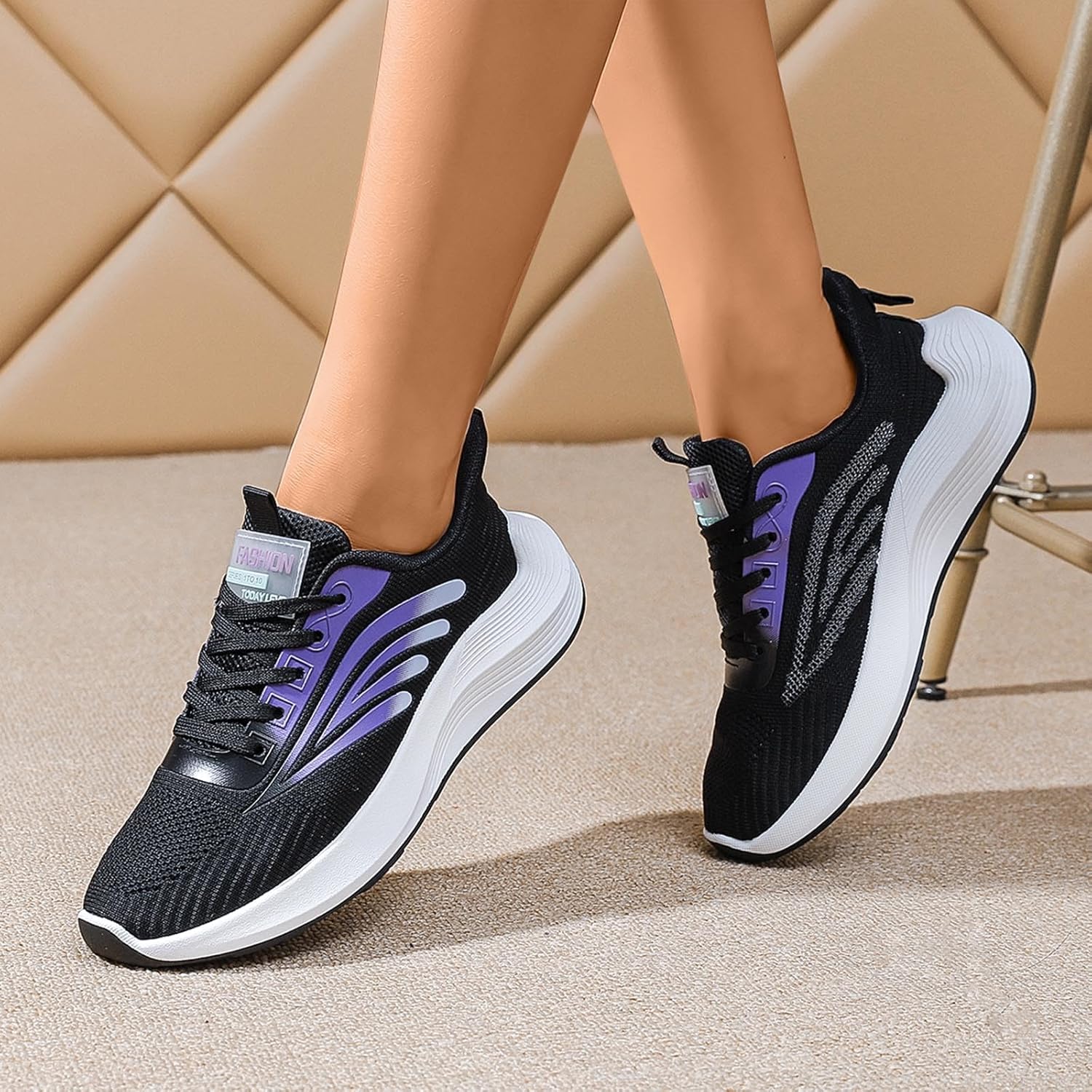 Мужские спортивные кроссовки для бега Gowalk, повседневная деловая обувь для ходьбы, удобные противоскользящие кроссовки на шнуровке, модные кроссовки Generic, черный — фото 3