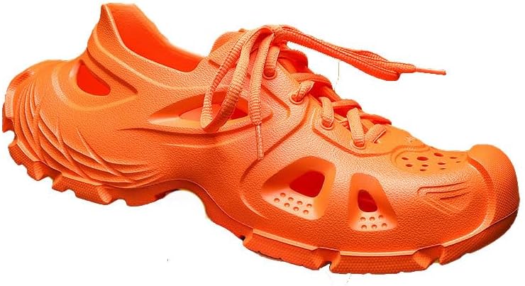 

Мужские пляжные сандалии, с шнуровкой и декоративным дизайном, толстая подошва из EVA, легкие спортивные сандалии, садовые сабо, обувь для работы в саду, нескользящие и прочные Odipon, оранжевый