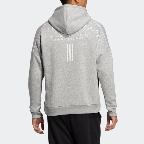 Толстовка adidas Solid Color Minimalistic Alphabet Printing Zipper Cardigan Jacket Gray, серый — фото 4