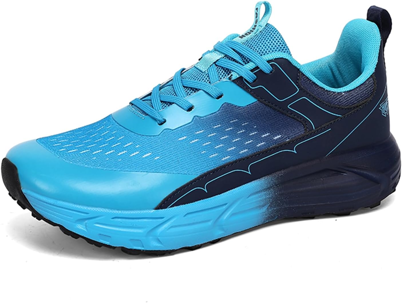 

Мужские стильные спортивные кроссовки средней высоты с дышащей сеткой, шнуровкой, амортизирующей подошвой и круглым носком, подходящие для ходьбы, тенниса и фитнеса Qaoterod, синий