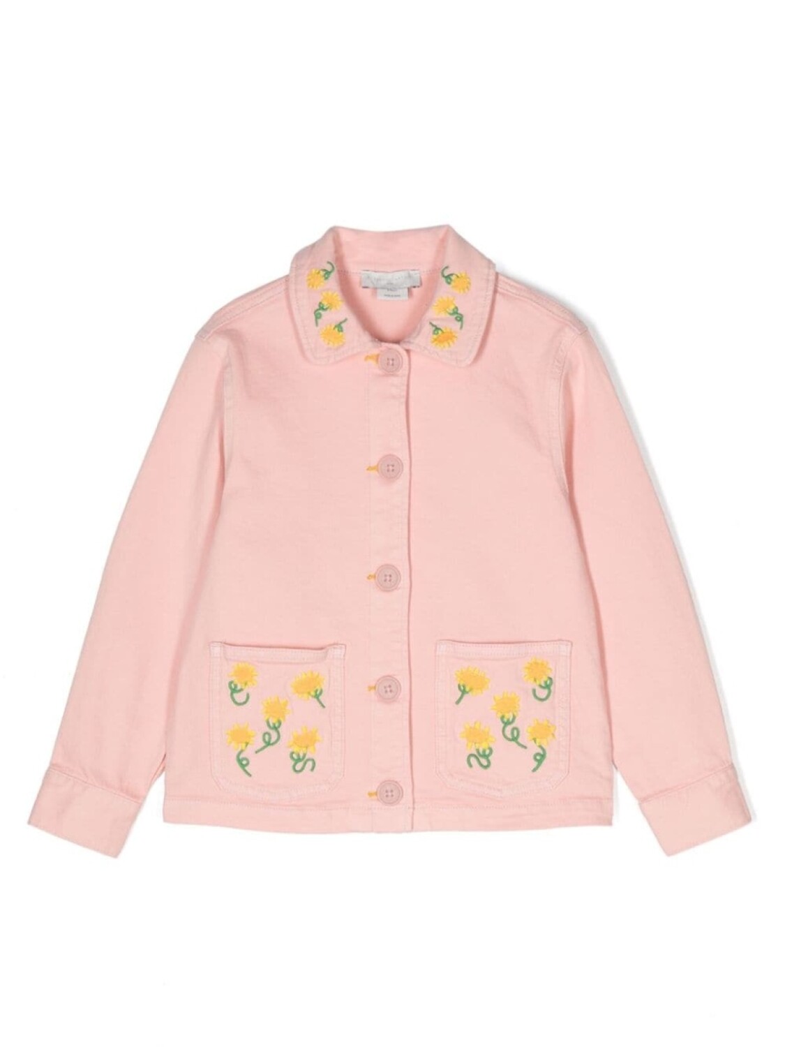 

Stella McCartney Kids джинсовая куртка с цветочной вышивкой, розовый