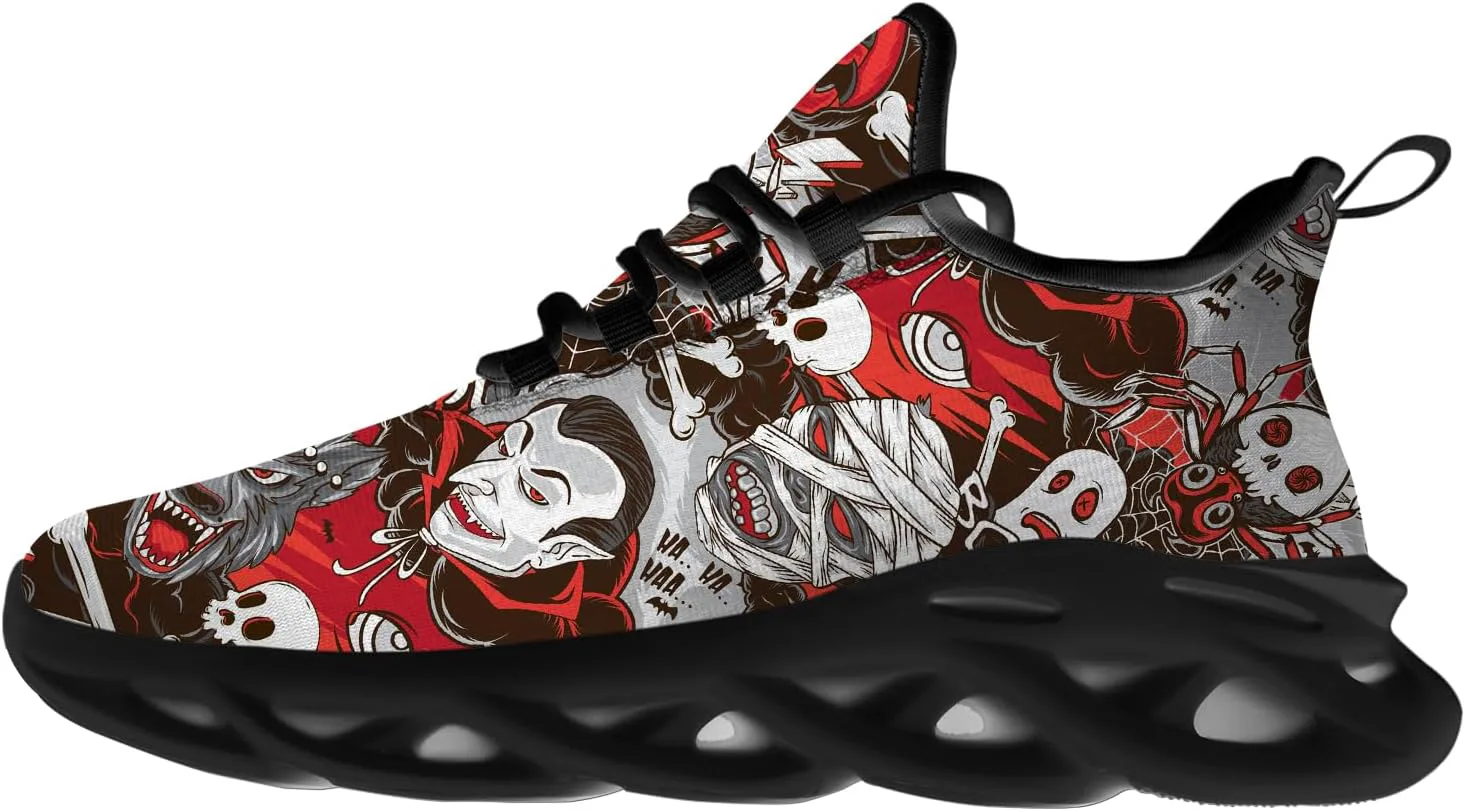 

Кроссовки Ciadoon на Хэллоуин для женщин и мужчин, для бега по дороге, ходьбы и тенниса, дышащие, легкие, подарок для мужчин и женщин, серый