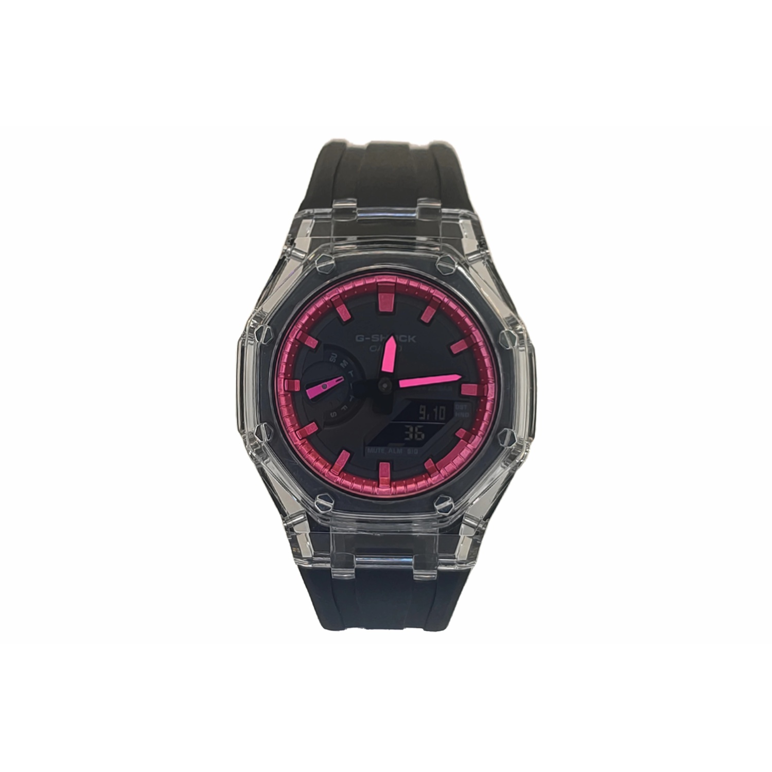 

CASIO Часы Men Liquid Crystal/Analog Dual Display Series Black Watch, Transparent Gothic Pink