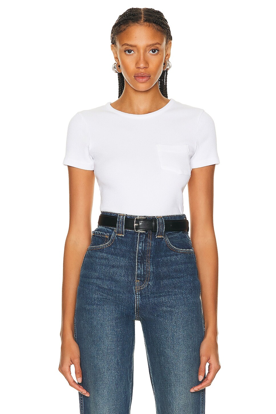 

Футболка Agolde Arlo Rib Pocket, белый