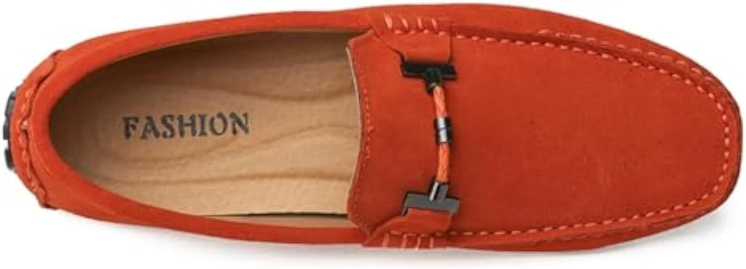 Мокасины кожаные Handmade Loafers, оранжевый Zentavi — фото 4