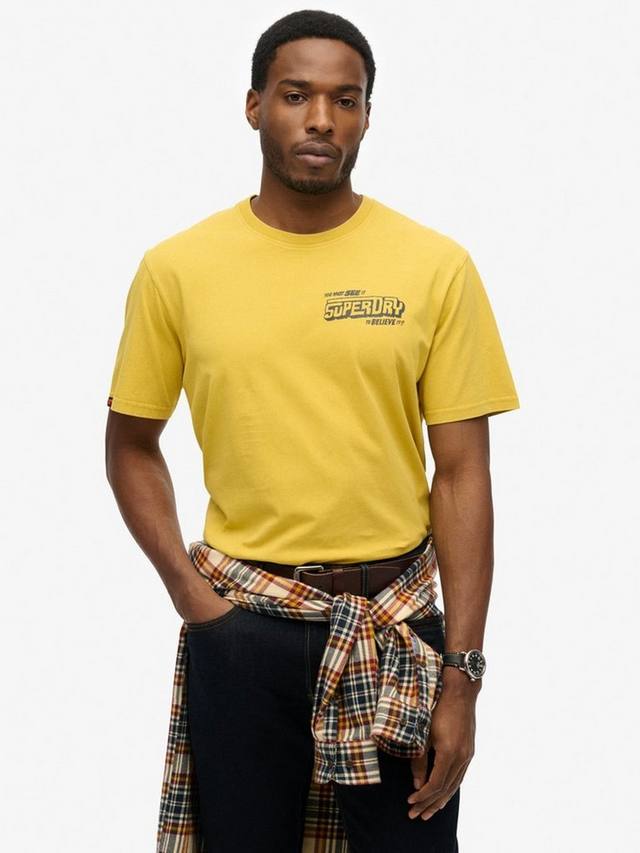 

Свободная футболка с изображением b-movie graphic Superdry, цвет Oil Yellow