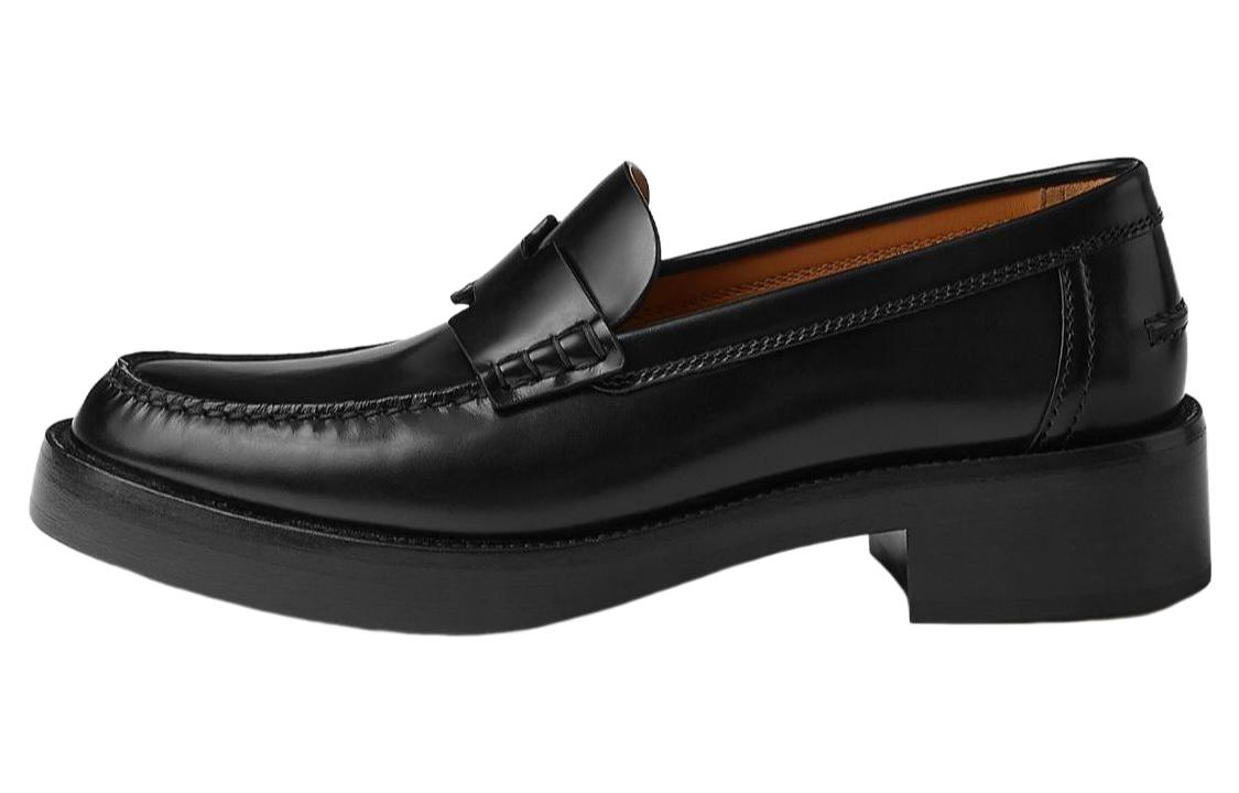 Туфли-лоферы Hour Noir из телячьей кожи HERMES, Black