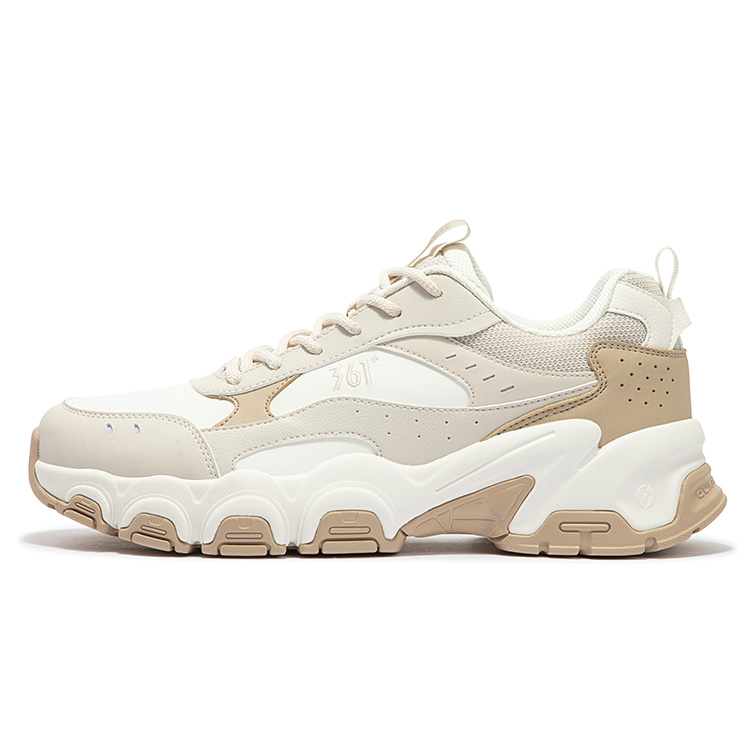 

Антискользящие износостойкие низкие повседневные кроссовки мужские бежево-коричневые 361° Oat Milk