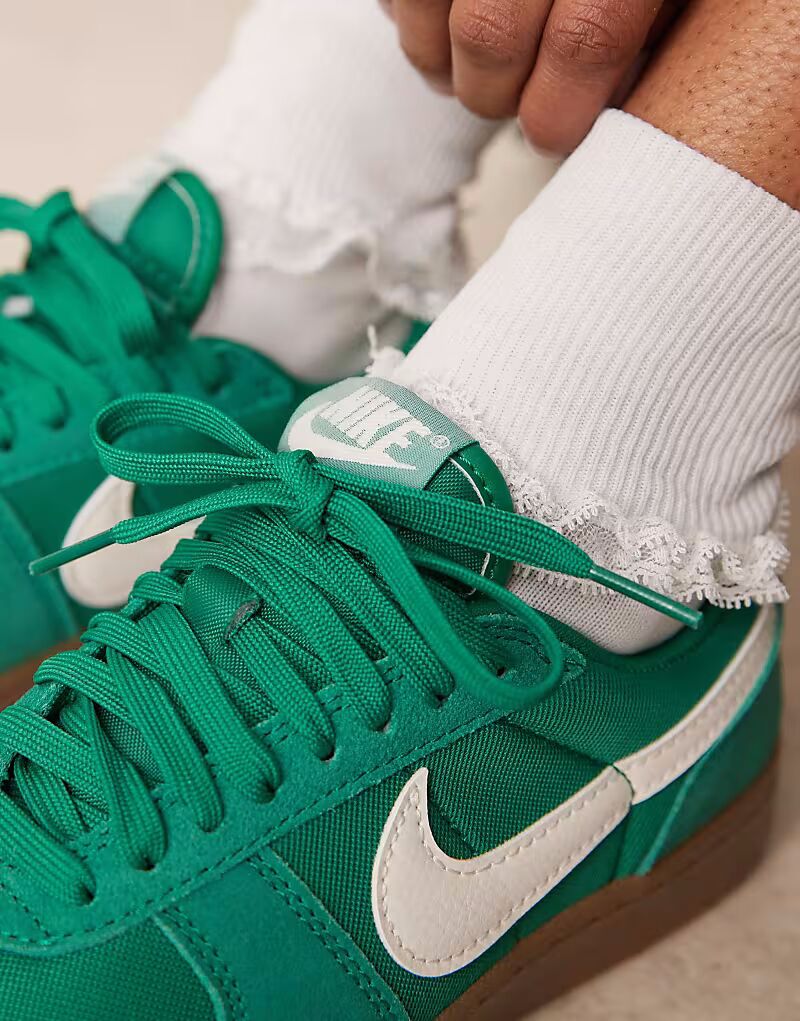 Кроссовки Nike Field General зеленого и белого цвета — фото 4