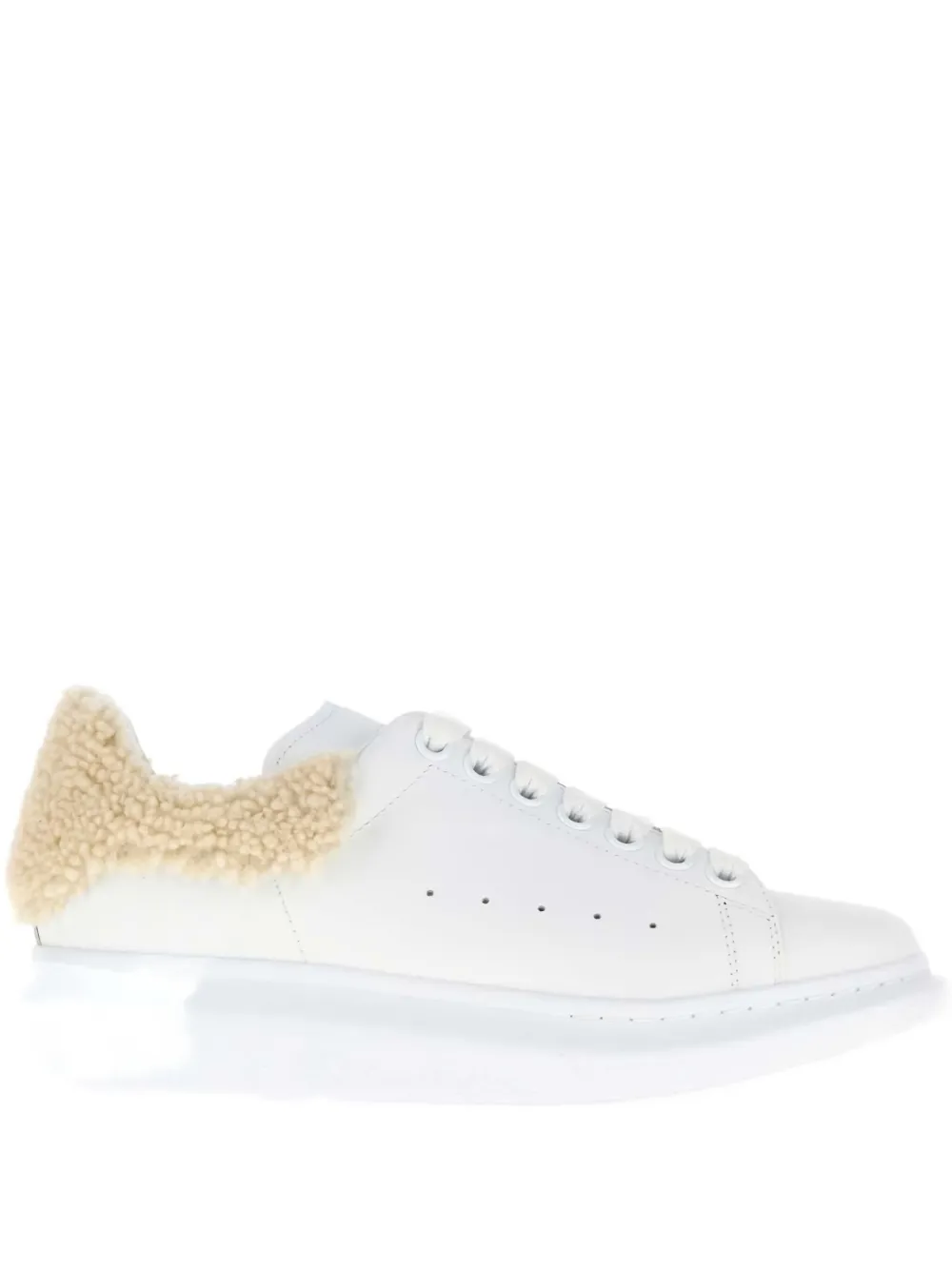 Кожаные кроссовки с отделкой из овчины Alexander McQueen, белый