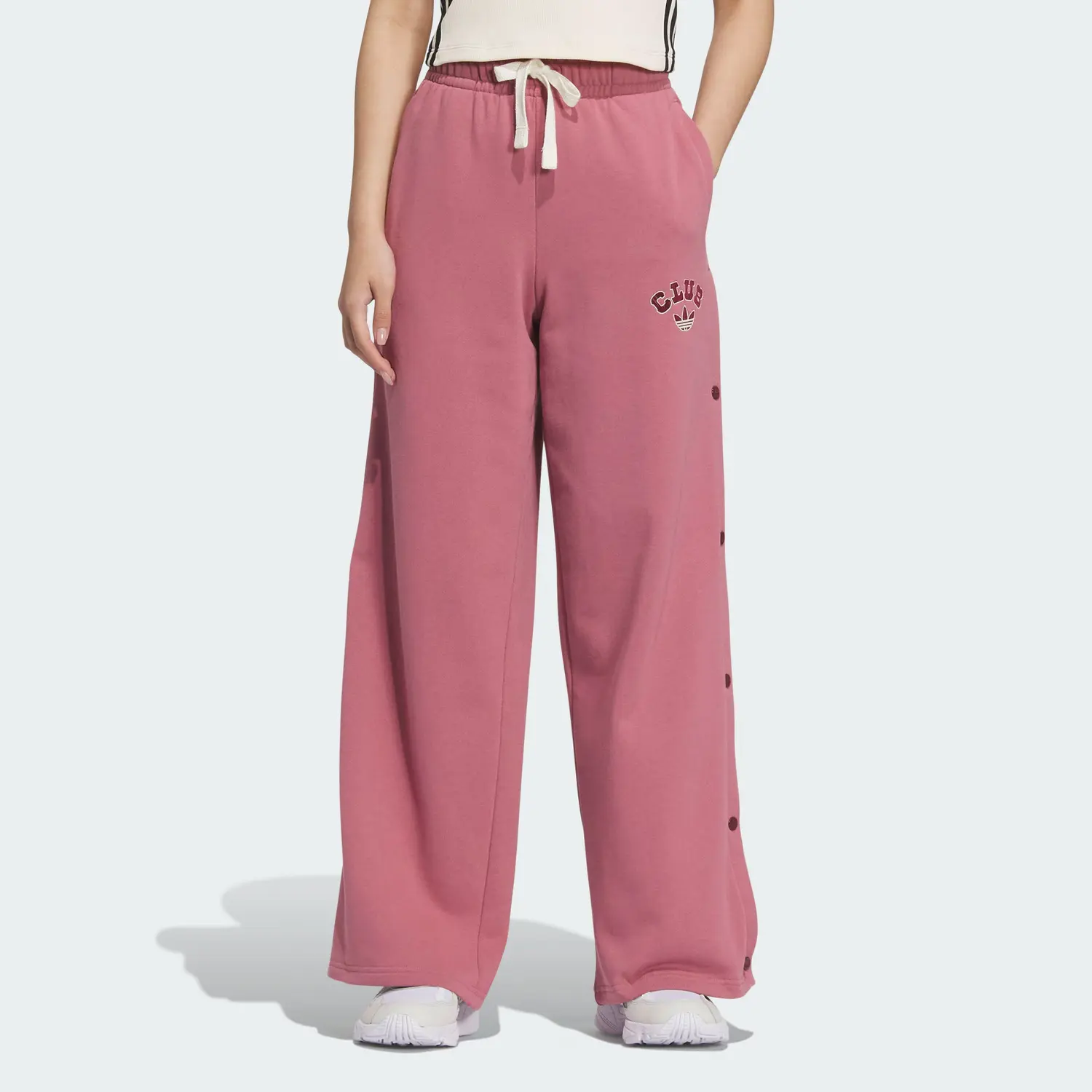Adidas Originals Широкие спортивные брюки FW24 Casual женские темно-розовые — фото 4