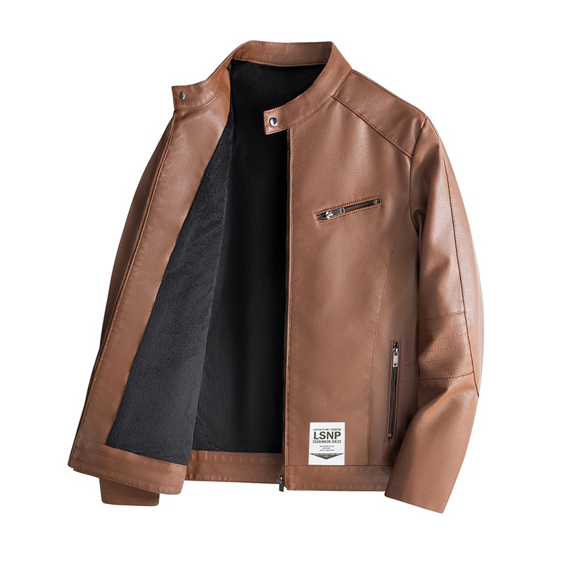 

Кожаная куртка Unisex Stand Collar Moderate LISENPOK, earth желтый