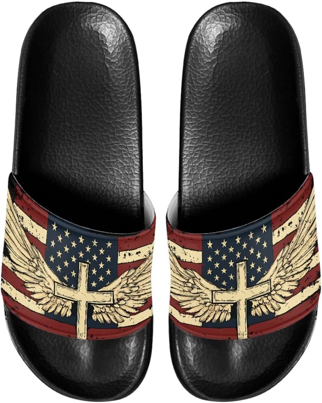 

Мужские шлепанцы Gogavesne - легкие, нескользящие, с открытым носком, быстросохнущие, подходят для ванной, плавания, пляжа и прогулок, Cross Flag