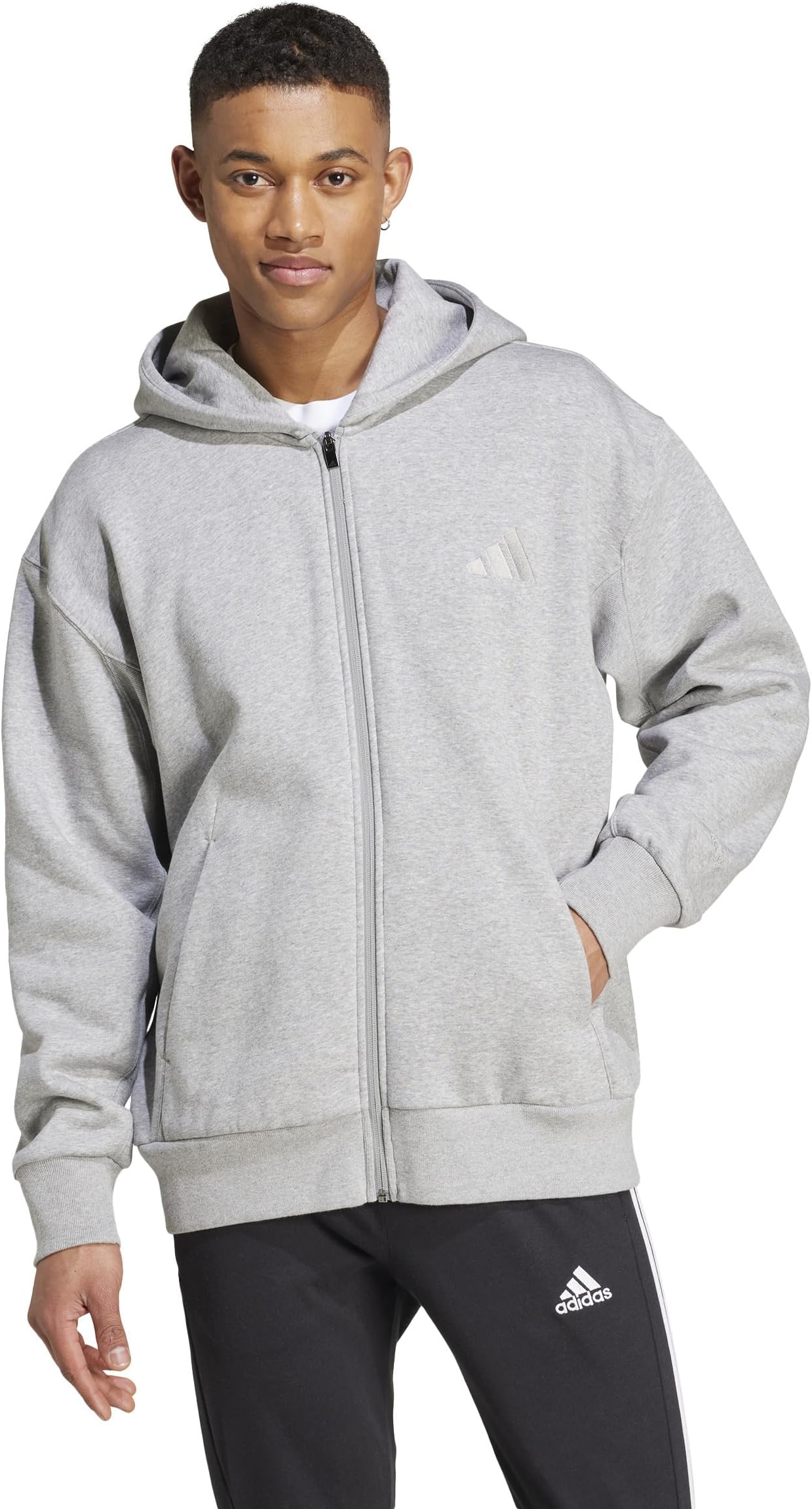 

Толстовка adidas All Szn Fleece Full Zip Hoodie, цвет Medium Grey Heather