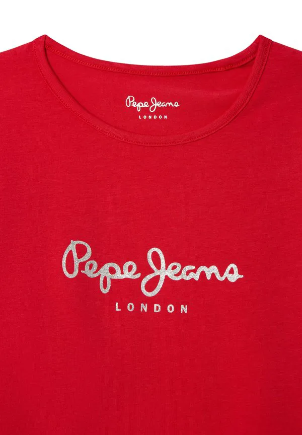 Футболка hana с блестящим принтом Pepe Jeans, Royal Red — фото 4