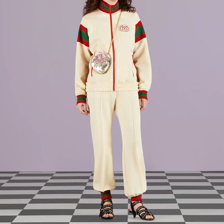 Трикотажные спортивные штаны женские бежевые Gucci — фото 2