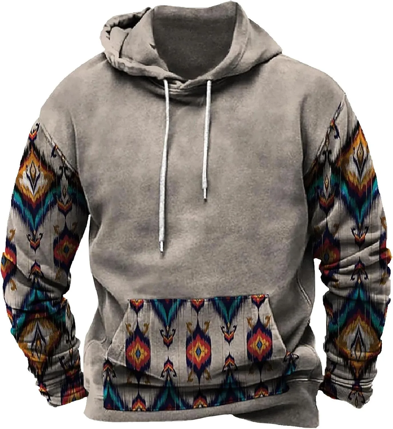 

Толстовка с капюшоном для мужчин, графический дизайн, этнический принт ацтеков Muscularfit