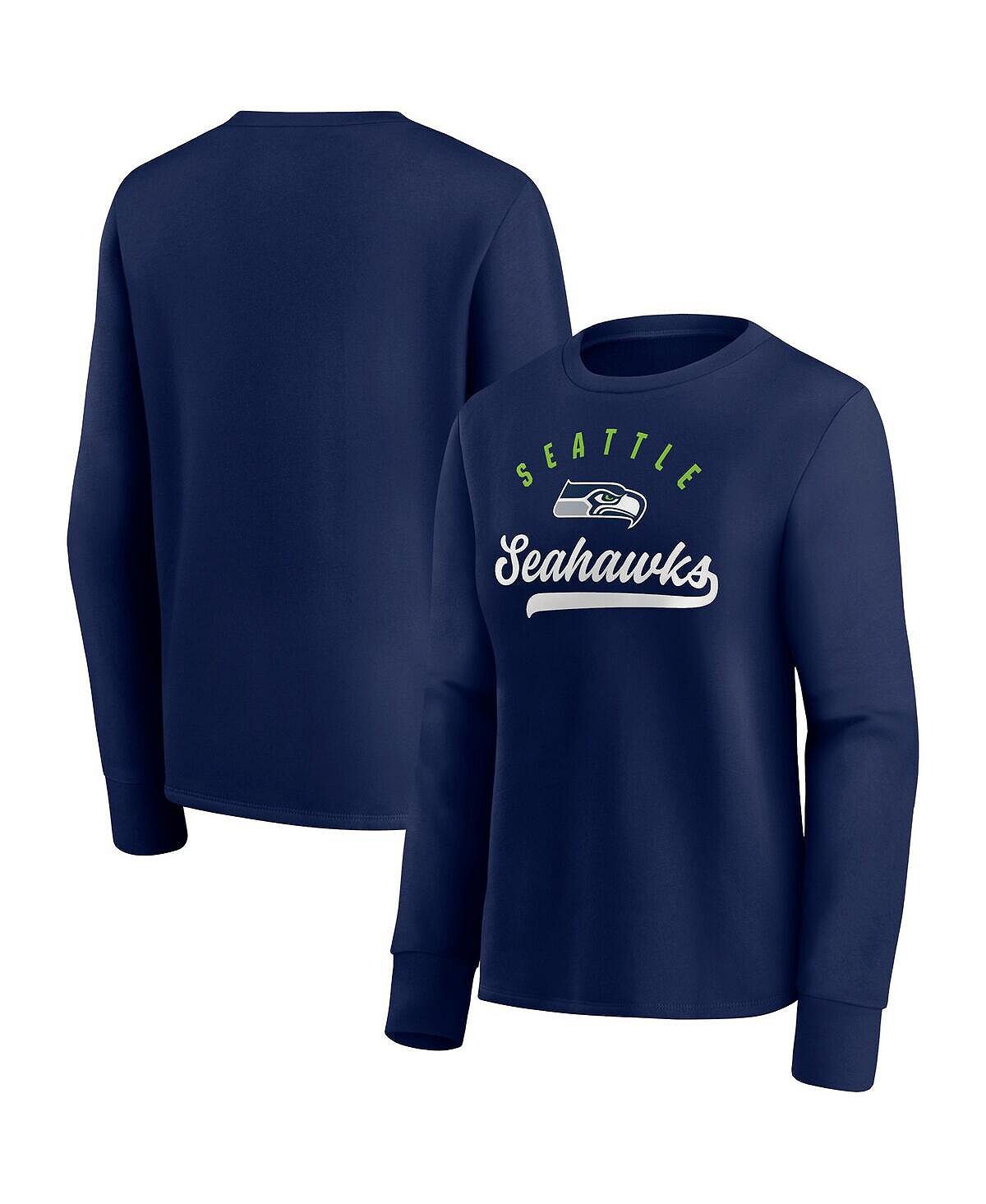 

Женский темно-синий пуловер с логотипом колледжа Seattle Seahawks Ultimate Style Fanatics, темно-синий