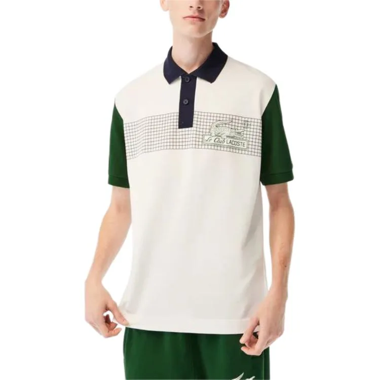 Футболка-поло мужская с воротником, умеренно прямой крой LACOSTE, XP7/White — фото 4