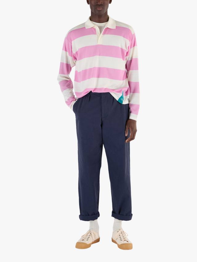 

Регбийская рубашка Regular Fit из мериносовой шерсти с полосками John Smedley, Snow White/Misty Rose